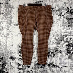 Lands End‎ Starfish leggings Womens Size 2X Houndstooth Brown Stretch Comfort